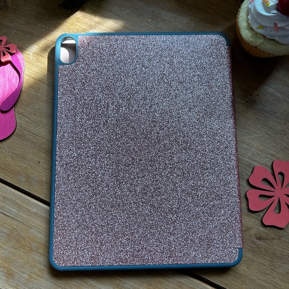 Case for iPad Air 4, 4th Generation 10.9”2020 w/pencil holder -Sparkly Rose Gold